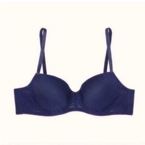 Plus Size ThirdLove Everyday Lace T-Shirt Bra Navy Blue